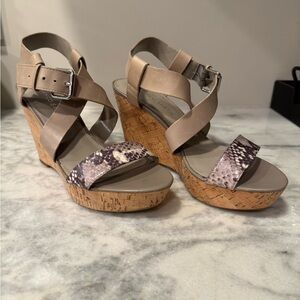 Franco Sarto faux Snakeskin Wedge Sandals